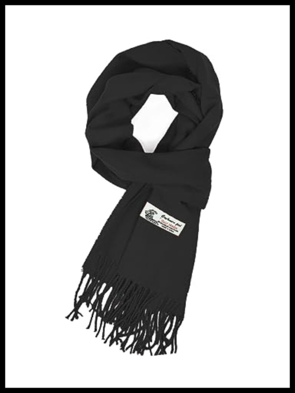 Unisex Viscose Cold Weather Scarf Cashmere Feel Soft Classic Tassel